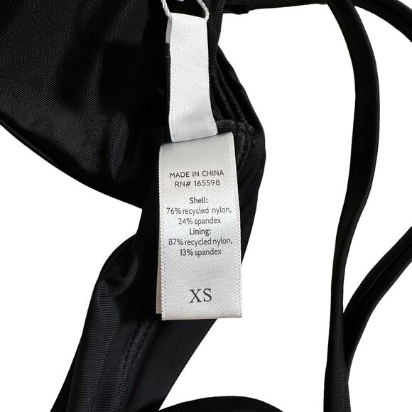 NWT Andie Swim The Rockaway Strappy Bikini Top Black XS Beach Pool Travel Resort - Picture 4 of 6